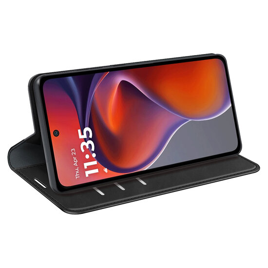 Motorola Moto G15 / G15 Power Hoesje - MobyDefend Luxe Wallet Bookcase (Magnetische Sluiting) - Zwart