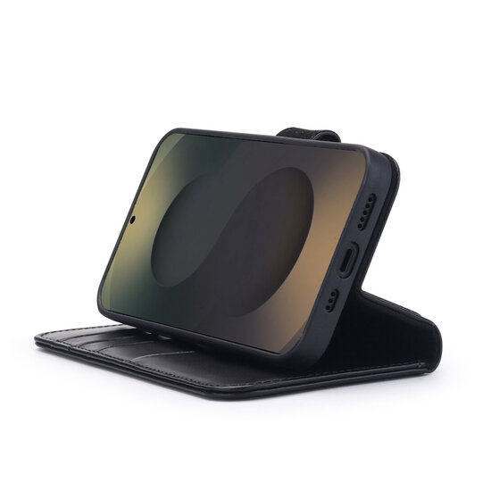 Samsung Galaxy S25 Ultra Hoesje - Luxe MobyDefend Wallet Bookcase - Zwart