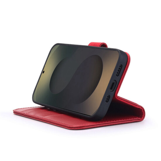 Samsung Galaxy S25 Ultra Hoesje - Luxe MobyDefend Wallet Bookcase - Rood
