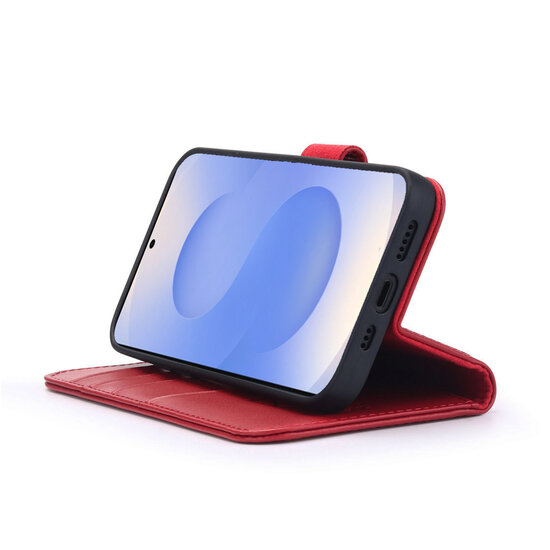 Samsung Galaxy S25 Plus (S25+) Hoesje - Luxe MobyDefend Wallet Bookcase - Rood