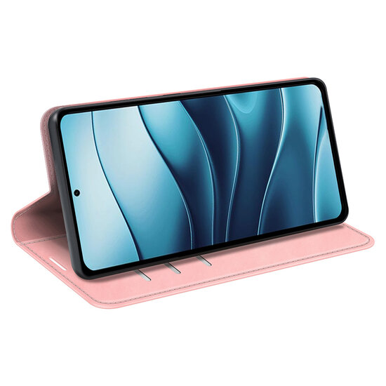 Xiaomi Redmi Note 14 5G Hoesje - MobyDefend Luxe Wallet Bookcase (Magnetische Sluiting) - Roze