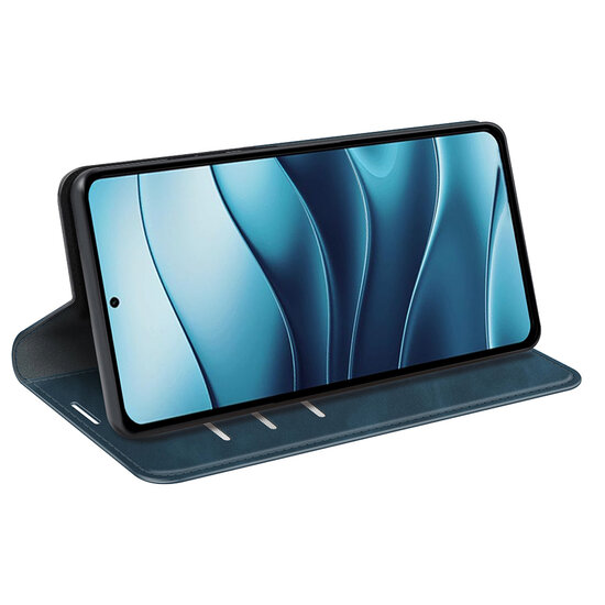 Xiaomi Redmi Note 14 5G Hoesje - MobyDefend Luxe Wallet Bookcase (Magnetische Sluiting) - Blauw