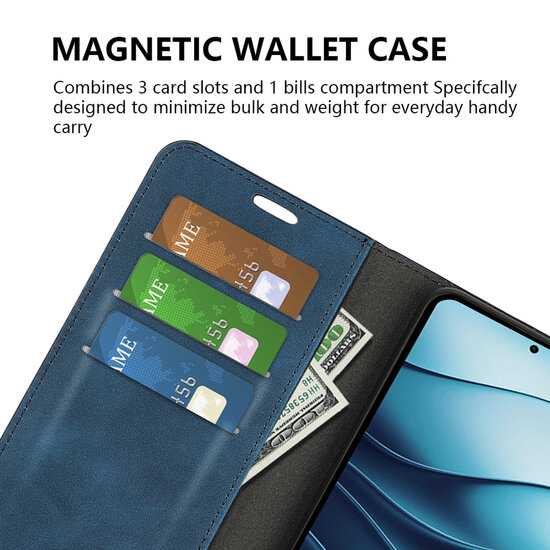 Xiaomi Redmi Note 14 5G Hoesje - MobyDefend Luxe Wallet Bookcase (Magnetische Sluiting) - Zwart