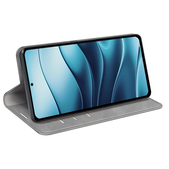 Xiaomi Redmi Note 14 5G Hoesje - MobyDefend Luxe Wallet Bookcase (Magnetische Sluiting) - Grijs
