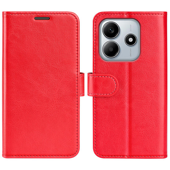 Xiaomi Redmi Note 14 5G Hoesje - MobyDefend Wallet Book Case (Sluiting Achterkant) - Rood