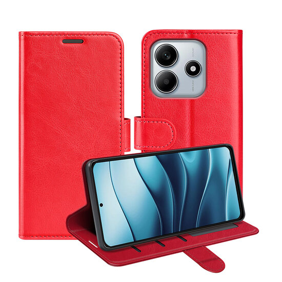 Xiaomi Redmi Note 14 5G Hoesje - MobyDefend Wallet Book Case (Sluiting Achterkant) - Rood