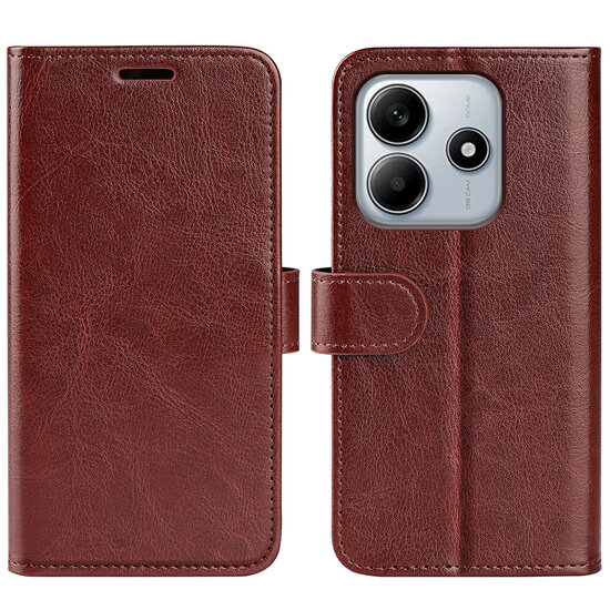 Xiaomi Redmi Note 14 5G Hoesje - MobyDefend Wallet Book Case (Sluiting Achterkant) - Bruin