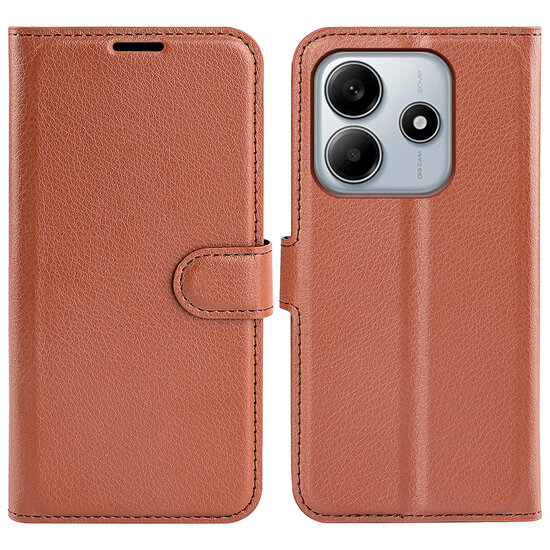 Xiaomi Redmi Note 14 5G Hoesje - MobyDefend Kunstleren Wallet Book Case (Sluiting Voorkant) - Bruin