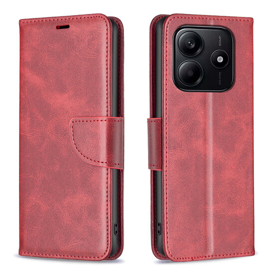 Xiaomi Redmi Note 14 5G Hoesje - MobyDefend Wallet Book Case Met Koord - Rood
