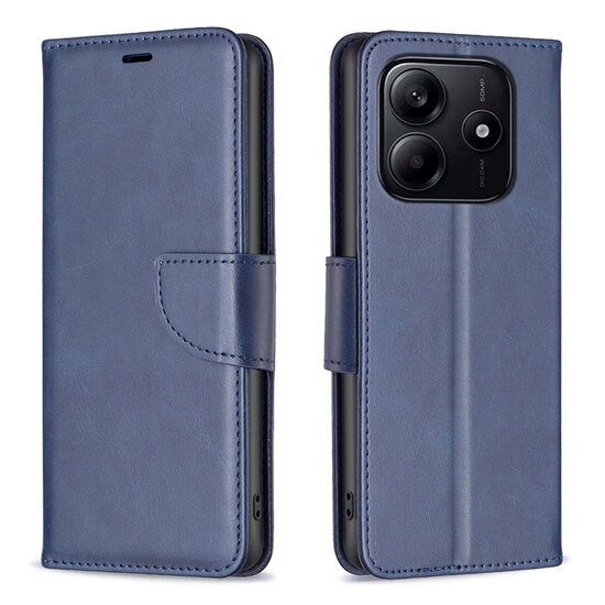 Xiaomi Redmi Note 14 5G Hoesje - MobyDefend Wallet Book Case Met Koord - Blauw