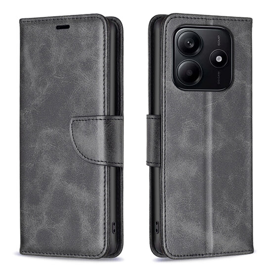 Xiaomi Redmi Note 14 5G Hoesje - MobyDefend Wallet Book Case Met Koord - Zwart