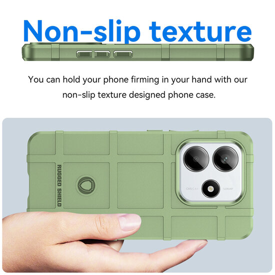 Xiaomi Redmi Note 14 5G Hoesje - Mobydefend Rugged Shield TPU Backcover - Groen