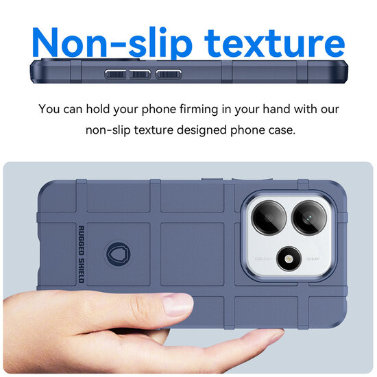 Xiaomi Redmi Note 14 5G Hoesje - Mobydefend Rugged Shield TPU Backcover - Blauw