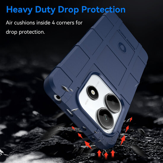 Xiaomi Redmi Note 14 5G Hoesje - Mobydefend Rugged Shield TPU Backcover - Blauw