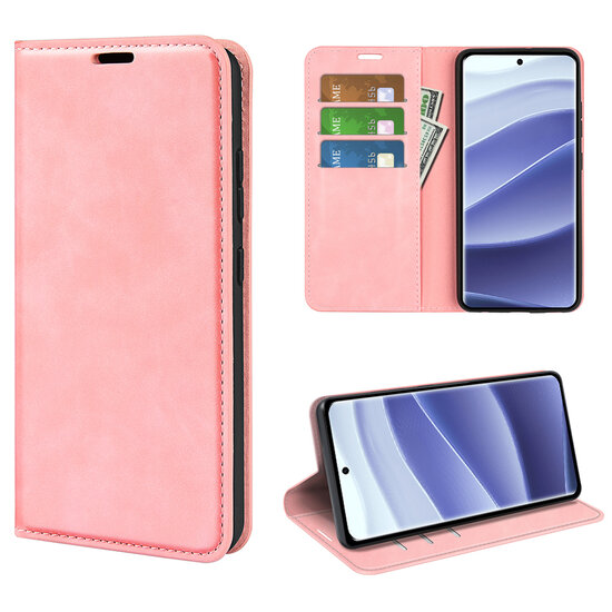 Xiaomi Redmi Note 14 Pro 5G Hoesje - MobyDefend Luxe Wallet Bookcase (Magnetische Sluiting) - Roze
