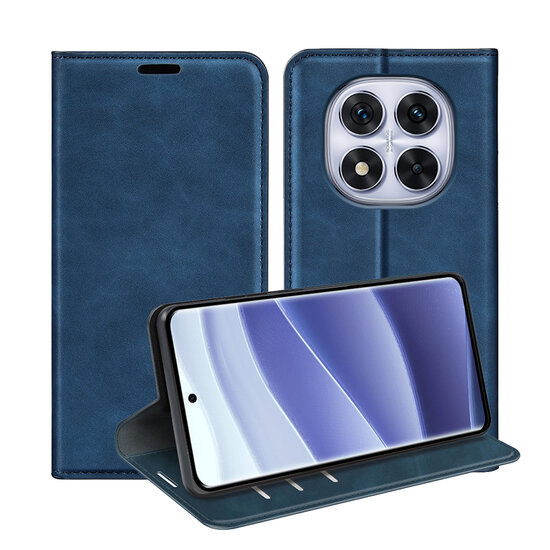 Xiaomi Redmi Note 14 Pro 5G Hoesje - MobyDefend Luxe Wallet Bookcase (Magnetische Sluiting) - Blauw