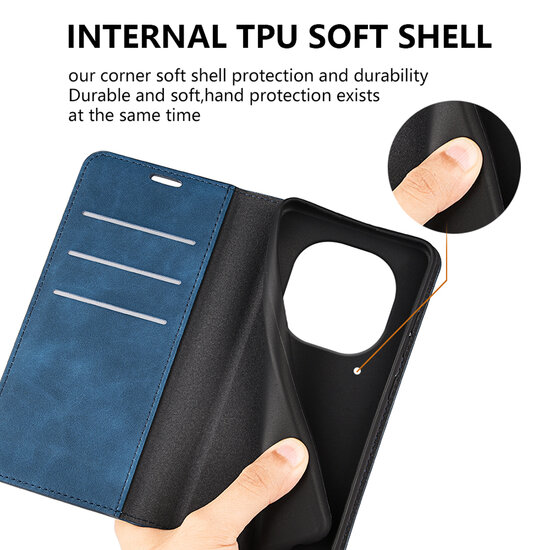 Xiaomi Redmi Note 14 Pro 5G Hoesje - MobyDefend Luxe Wallet Bookcase (Magnetische Sluiting) - Zwart