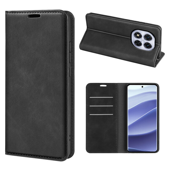 Xiaomi Redmi Note 14 Pro 5G Hoesje - MobyDefend Luxe Wallet Bookcase (Magnetische Sluiting) - Zwart