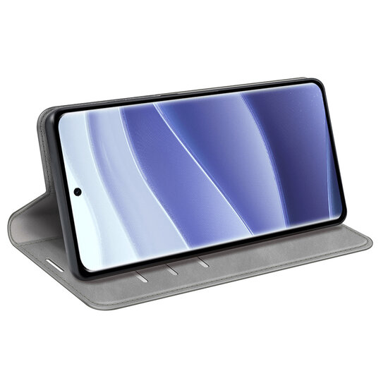 Xiaomi Redmi Note 14 Pro 5G Hoesje - MobyDefend Luxe Wallet Bookcase (Magnetische Sluiting) - Grijs