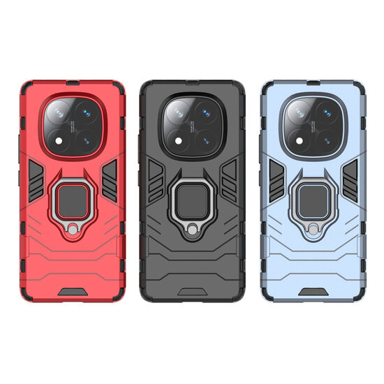 Xiaomi Redmi Note 14 Pro 5G Hoesje - MobyDefend Dubbelgelaagde Pantsercase Met Standaard - Zwart