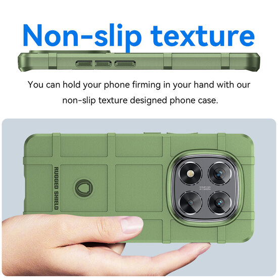 Xiaomi Redmi Note 14 Pro 5G Hoesje - Mobydefend Rugged Shield TPU Backcover - Groen
