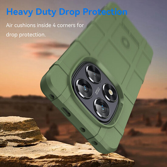Xiaomi Redmi Note 14 Pro 5G Hoesje - Mobydefend Rugged Shield TPU Backcover - Groen