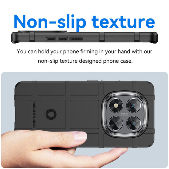 Xiaomi Redmi Note 14 Pro 5G Hoesje - Mobydefend Rugged Shield TPU Backcover - Zwart