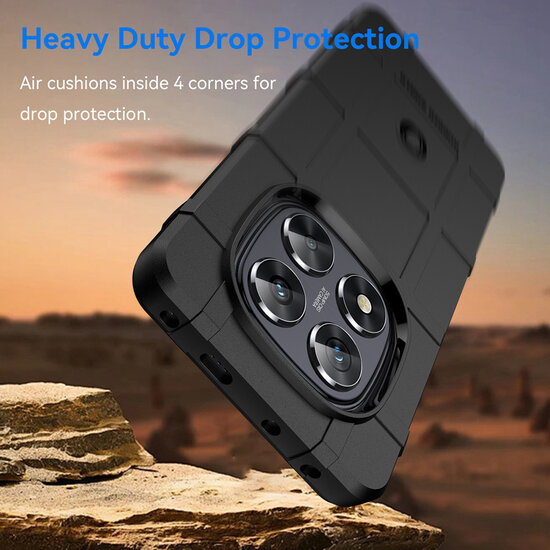 Xiaomi Redmi Note 14 Pro 5G Hoesje - Mobydefend Rugged Shield TPU Backcover - Zwart