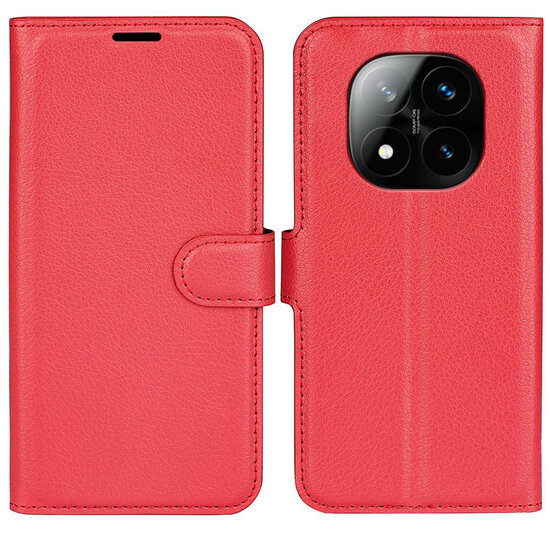 Xiaomi Redmi Note 14 Pro Plus Hoesje - MobyDefend Kunstleren Wallet Book Case (Sluiting Voorkant) - Rood