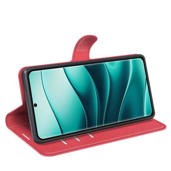 Xiaomi Redmi Note 14 Pro Plus Hoesje - MobyDefend Kunstleren Wallet Book Case (Sluiting Voorkant) - Rood