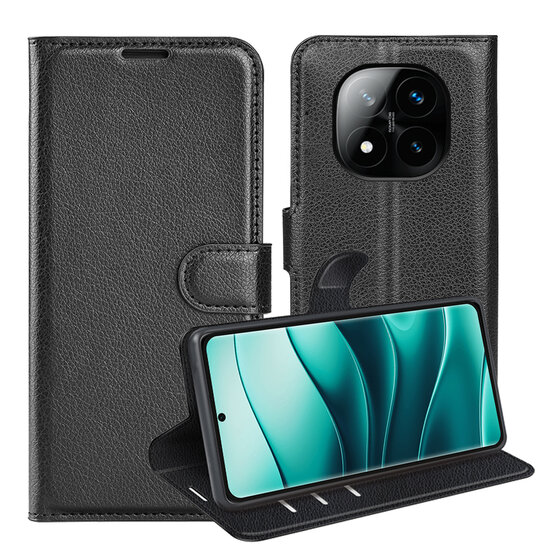 Xiaomi Redmi Note 14 Pro Plus Hoesje - MobyDefend Kunstleren Wallet Book Case (Sluiting Voorkant) - Zwart