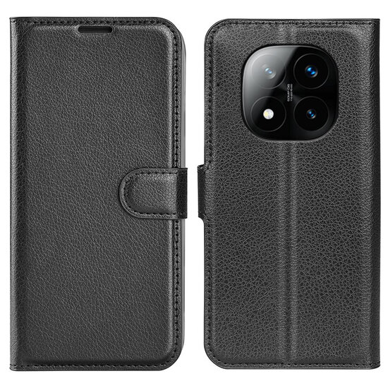 Xiaomi Redmi Note 14 Pro Plus Hoesje - MobyDefend Kunstleren Wallet Book Case (Sluiting Voorkant) - Zwart