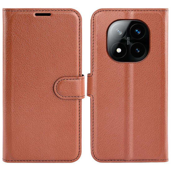 Xiaomi Redmi Note 14 Pro Plus Hoesje - MobyDefend Kunstleren Wallet Book Case (Sluiting Voorkant) - Bruin