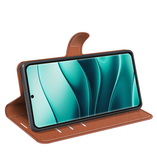 Xiaomi Redmi Note 14 Pro Plus Hoesje - MobyDefend Kunstleren Wallet Book Case (Sluiting Voorkant) - Bruin