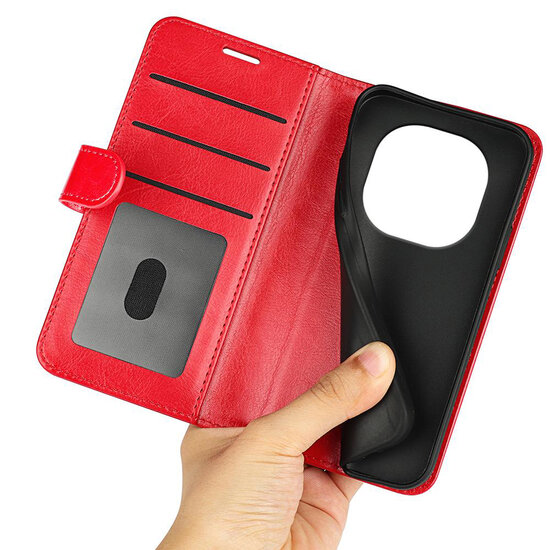 Xiaomi Redmi Note 14 Pro 5G Hoesje - MobyDefend Wallet Book Case (Sluiting Achterkant) - Rood