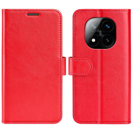 Xiaomi Redmi Note 14 Pro Plus Hoesje - MobyDefend Wallet Book Case (Sluiting Achterkant) - Rood
