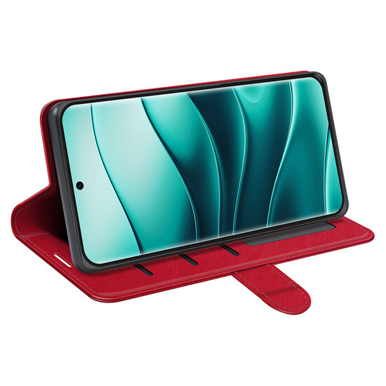 Xiaomi Redmi Note 14 Pro Plus Hoesje - MobyDefend Wallet Book Case (Sluiting Achterkant) - Rood