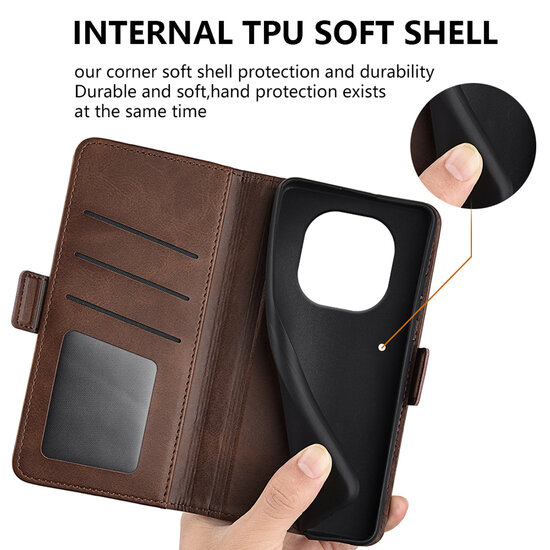 Xiaomi Redmi Note 14 Pro Plus Hoesje - MobyDefend Luxe Wallet Book Case (Sluiting Zijkant) - Rood