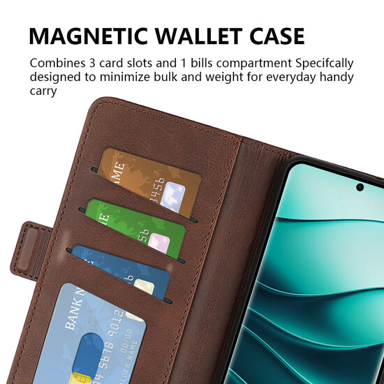 Xiaomi Redmi Note 14 Pro Plus Hoesje - MobyDefend Luxe Wallet Book Case (Sluiting Zijkant) - Rood