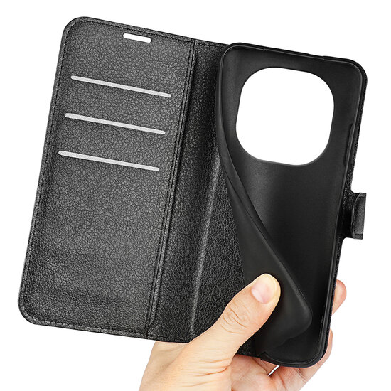 Xiaomi Redmi Note 14 Pro 5G Hoesje - MobyDefend Kunstleren Wallet Book Case (Sluiting Voorkant) - Zwart