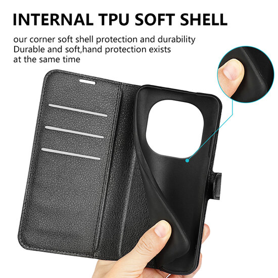 Xiaomi Redmi Note 14 Pro 5G Hoesje - MobyDefend Kunstleren Wallet Book Case (Sluiting Voorkant) - Bruin