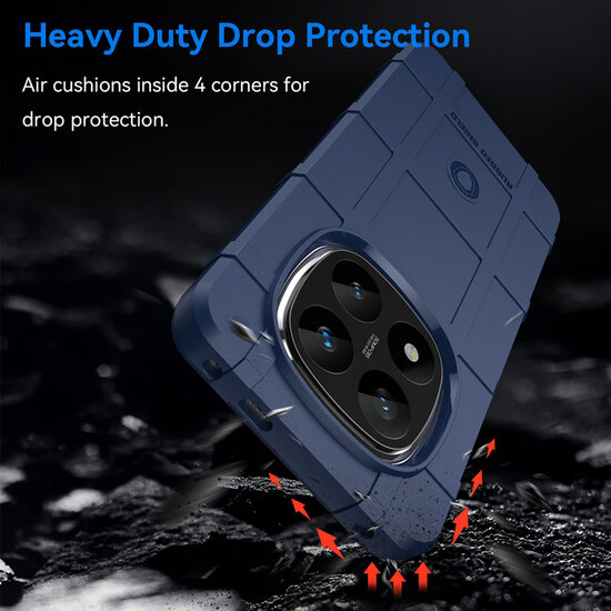 Xiaomi Redmi Note 14 Pro Plus Hoesje - Mobydefend Rugged Shield TPU Backcover - Blauw
