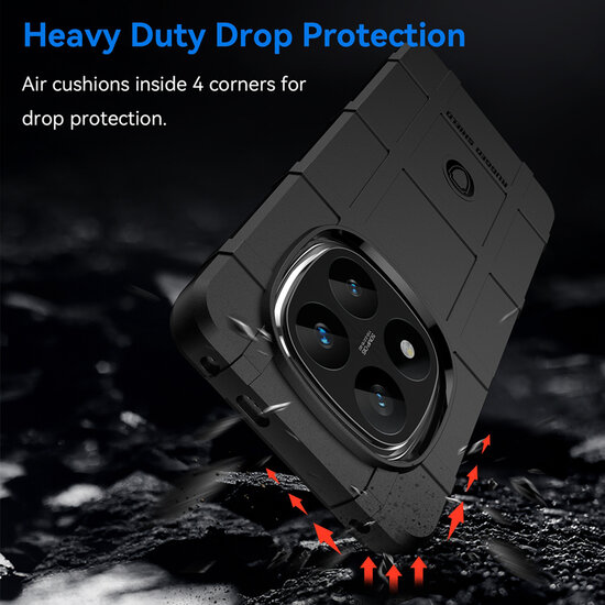 Xiaomi Redmi Note 14 Pro Plus Hoesje - Mobydefend Rugged Shield TPU Backcover - Zwart