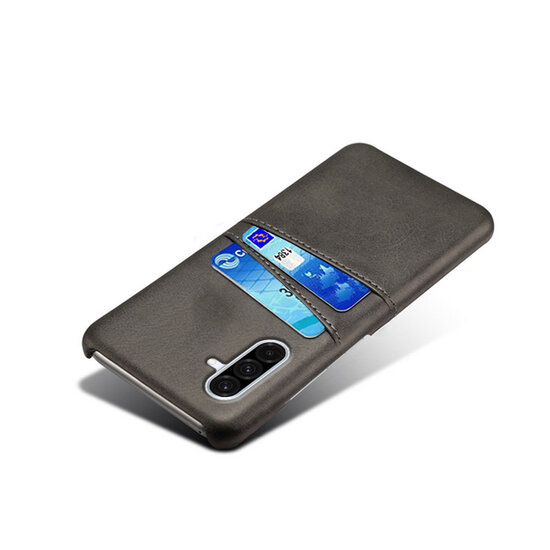 Samsung Galaxy A36 / Galaxy A56 Hoesje - MobyDefend Lederen Backcover Met Vakjes Voor Pasjes - Zwart
