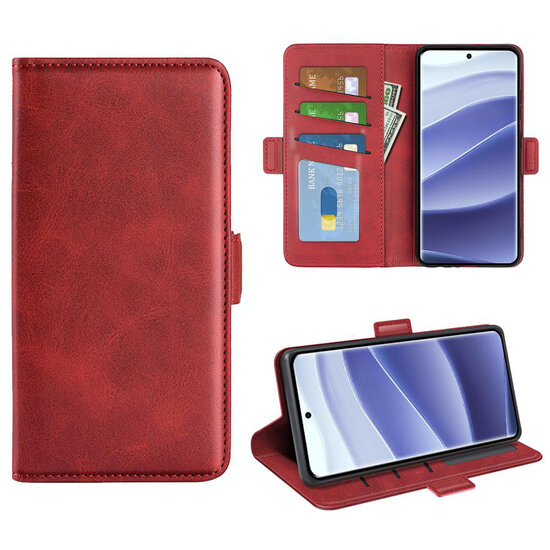 Xiaomi Redmi Note 14 Pro 5G Hoesje - MobyDefend Luxe Wallet Book Case (Sluiting Zijkant) - Rood