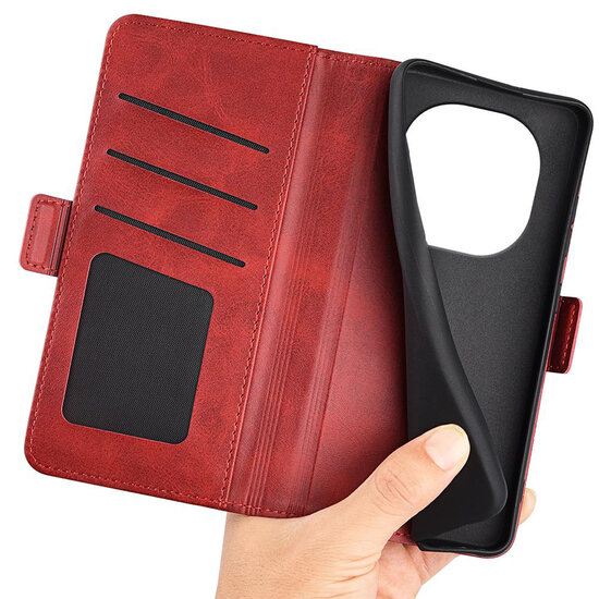 Xiaomi Redmi Note 14 Pro 5G Hoesje - MobyDefend Luxe Wallet Book Case (Sluiting Zijkant) - Rood