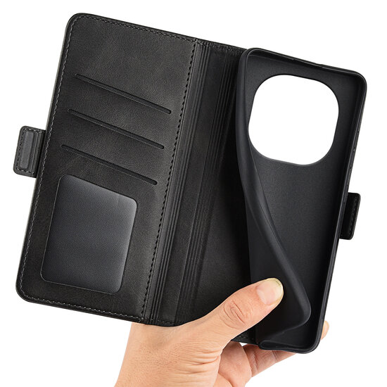Xiaomi Redmi Note 14 Pro 5G Hoesje - MobyDefend Luxe Wallet Book Case (Sluiting Zijkant) - Zwart