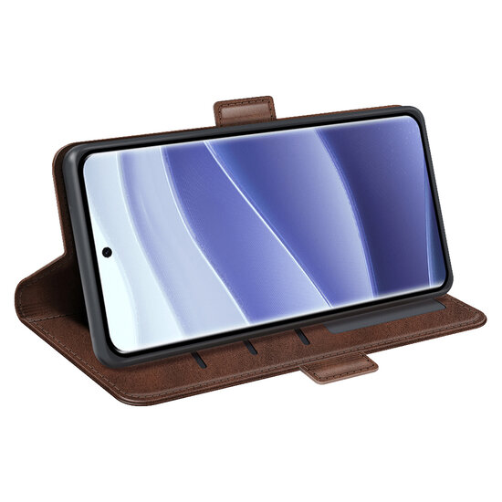 Xiaomi Redmi Note 14 Pro 5G Hoesje - MobyDefend Luxe Wallet Book Case (Sluiting Zijkant) - Bruin