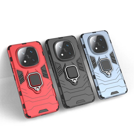 Xiaomi Redmi Note 14 Pro Plus Hoesje - MobyDefend Dubbelgelaagde Pantsercase Met Standaard - Blauw
