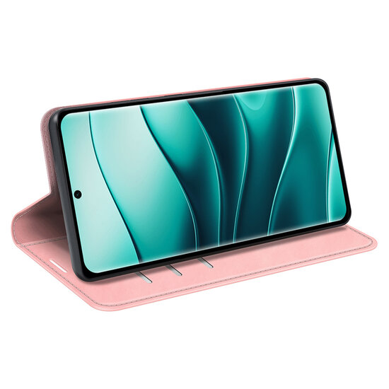 Xiaomi Redmi Note 14 Pro Plus Hoesje - MobyDefend Luxe Wallet Bookcase (Magnetische Sluiting) - Roze